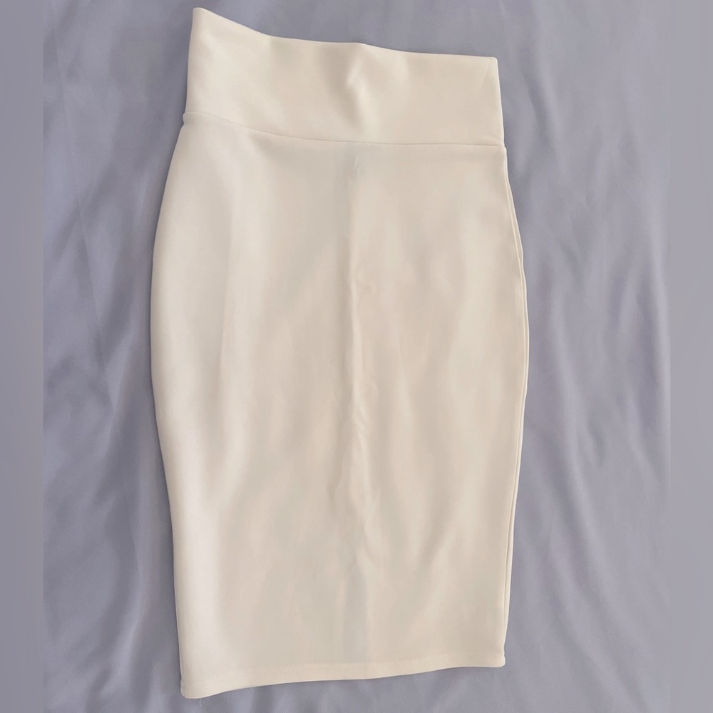 Ivory pencil skirt